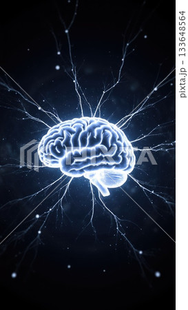 Luminous Brain with Radiating Neural Pathways in Cosmic Space 133648564