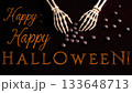 Elegant Skeletal Hands Arranging Dark Candy on Velvet Halloween 133648713