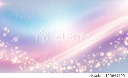 パステルカラーに光の粒が散らばる幻想的でかわいい背景デザイン パステルカラーに光の粒が散らばる幻想的でかわいい背景デザイン 133649406