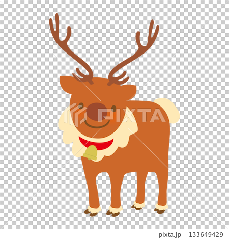 クリスマス用のトナカイのベクターイラスト 133649429