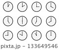 シンプルなアナログ時計12時間セット　黒 133649546