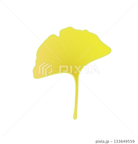 黄色く色づいた銀杏の葉っぱイラスト 133649559