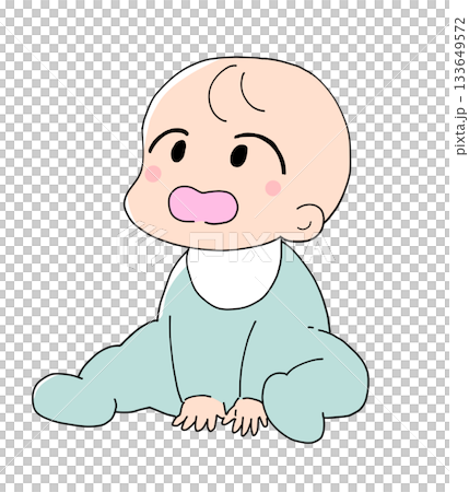 笑顔で上を向いている赤ちゃん 笑顔で上を向いている赤ちゃん 133649572