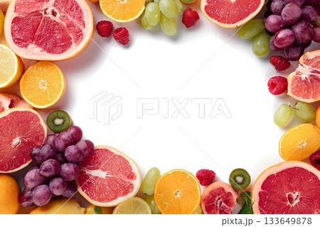 様々なフルーツのフレーム 133649878