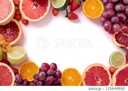 様々なフルーツのフレーム 133649880