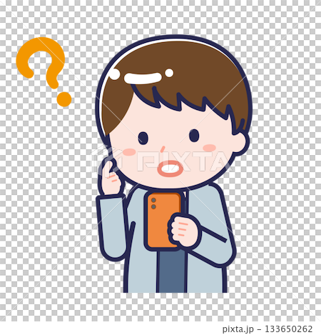 A "plain-clothed adult" man using a smartphone 133650262