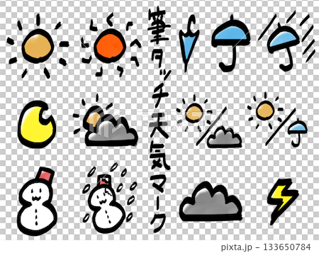 天氣標記套裝（筆刷觸感）簡易版 133650784