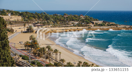 Platja del Miracle beach in Tarragona, Spain 133651155