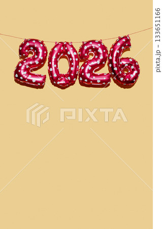 balloons showing the number 2026 as the new year 133651166