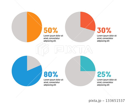Infographic chart. Percent number graph. Information diagram. Business round scheme presentation. Project management circular infochart. Report percentage segments. Vector statistic infographs set Infographic chart. Percent number graph. Information diagram. Business round scheme presentation. Project management circular infochart. Report percentage segments. Vector statistic infographs set 133651537