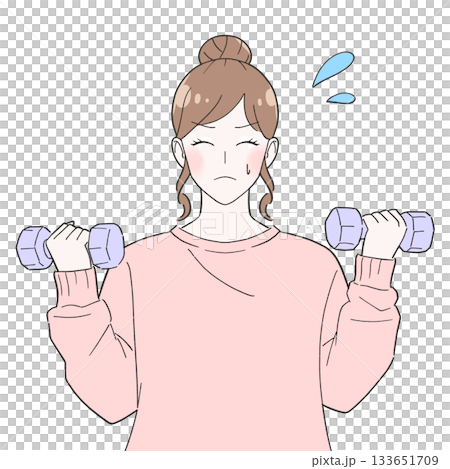 Woman with dumbbells illustration Woman with dumbbells illustration 133651709