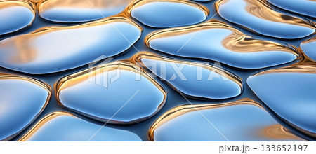 Iridescent Glass Shapes Seamless Texture with Metallic Highlights for Elegant Background Design Art Iridescent Glass Shapes Seamless Texture with Metallic Highlights for Elegant Background Design Art 133652197