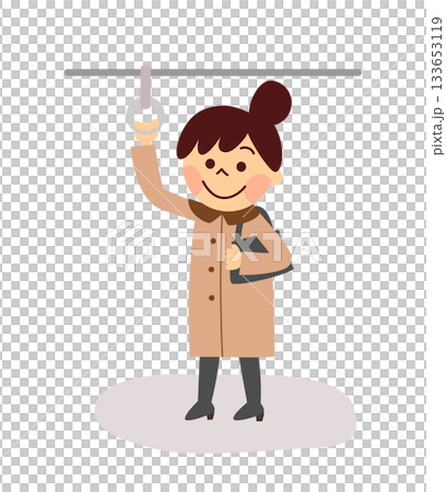 吊革につかまる女性 吊革につかまる女性 133653119