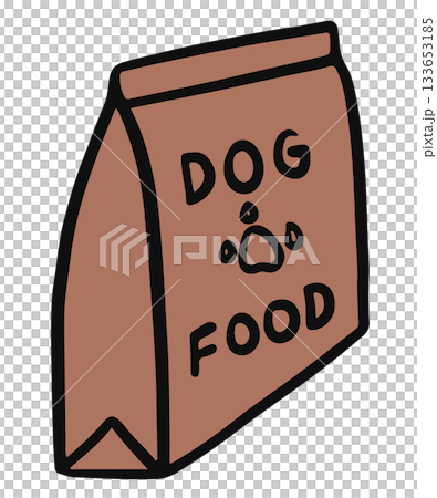 Cute hand drawn illustration of dog food bag for decoration, dog cartoon, comic, pet shop, vet, adopt and rescue animal, foster home, shelter, house, outdoors, backyard, grocery shopping, supermarket Cute hand drawn illustration of dog food bag for decoration, dog cartoon, comic, pet shop, vet, adopt and rescue animal, foster home, shelter, house, outdoors, backyard, grocery shopping, supermarket 133653185