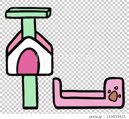 Hand drawn illustration of cat condo and bed for pet shop, vet, animal, kitten house, cat home, department store, grocery shopping, supermarket, paw friend, sticker, foster home, shelter, interior Hand drawn illustration of cat condo and bed for pet shop, vet, animal, kitten house, cat home, department store, grocery shopping, supermarket, paw friend, sticker, foster home, shelter, interior 133653425