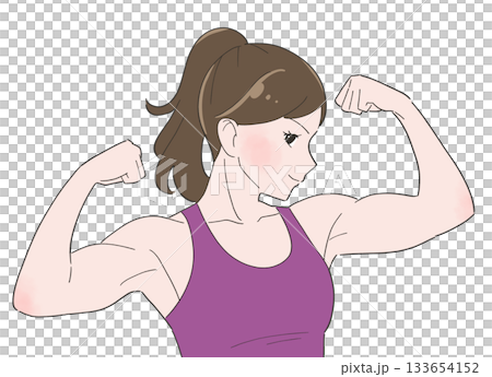Illustration of a muscular woman 133654152