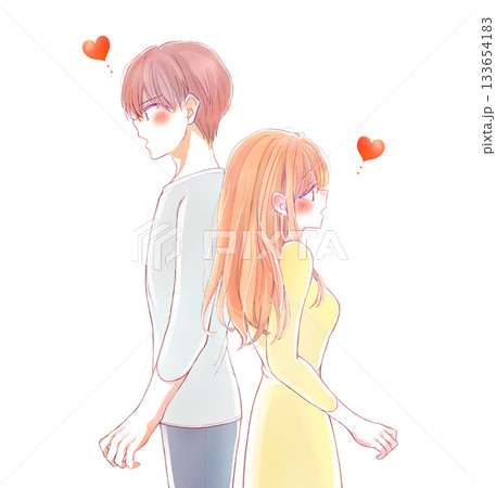 背中合わせの男女 恋愛 背中合わせの男女 恋愛 133654183