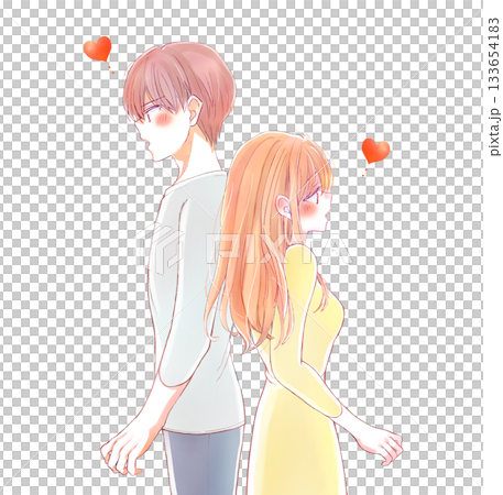 A man and a woman back to back, love A man and a woman back to back, love 133654183