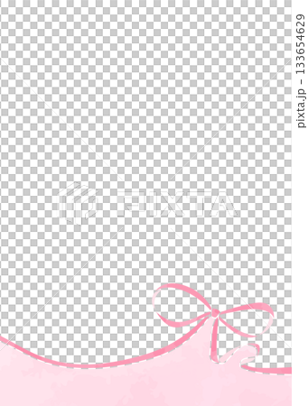 Ribbon decoration frame, background, watercolor style color, portrait orientation Ribbon decoration frame, background, watercolor style color, portrait orientation 133654629