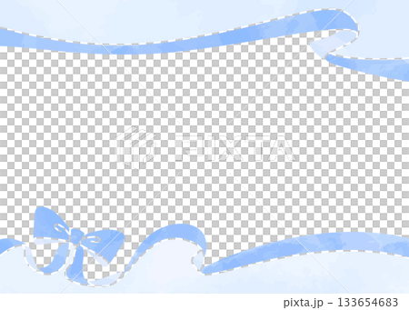 Ribbon decoration frame, background, watercolor style color 133654683