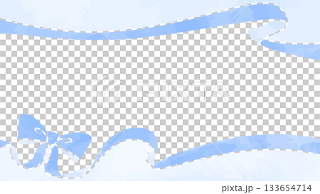 緞帶裝飾框，背景，水彩風格色彩 133654714