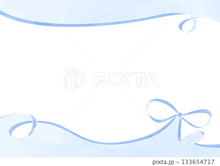 リボンのデコレーションフレーム、背景、水彩風カラー 133654717
