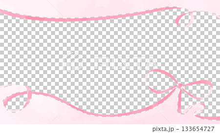 緞帶裝飾框，背景，水彩風格色彩 133654727