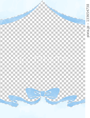 絲帶裝飾框,背景,水彩風格色彩,直式版 絲帶裝飾框,背景,水彩風格色彩,直式版 133654738