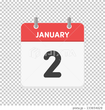 January 2nd/JANUARY 2 daily calendar icon - Simple English calendar with 1/2 date January 2nd/JANUARY 2 daily calendar icon - Simple English calendar with 1/2 date 133654829