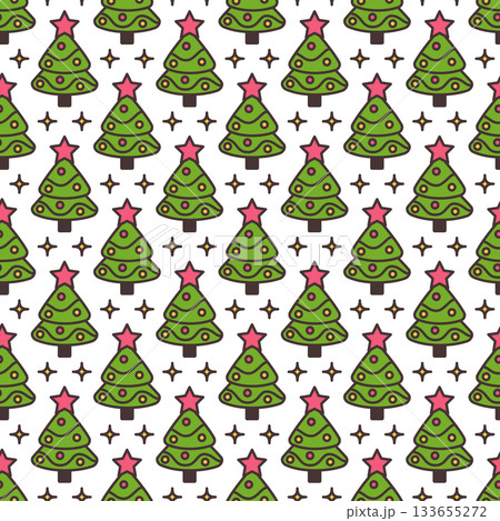 Seamless Christmas tree pattern. Vector repeating background. Seamless Christmas tree pattern. Vector repeating background. 133655272
