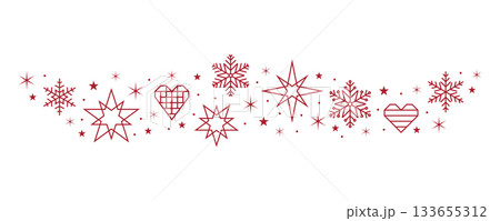 snowflakes and stars border isolated vector illustration snowflakes and stars border isolated vector illustration 133655312