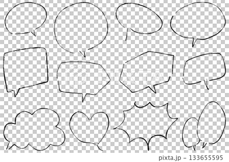 手繪線條藝術對話框套裝 133655595