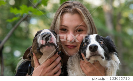Joyful Moments with Two Adorable Dogs Joyful Moments with Two Adorable Dogs 133655730