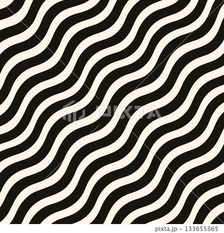 Modern, monochrome vector seamless pattern. Abstract dynamic wave lines for fabric, wallpaper, textile print, cover, and minimal design. Modern, monochrome vector seamless pattern. Abstract dynamic wave lines for fabric, wallpaper, textile print, cover, and minimal design. 133655865