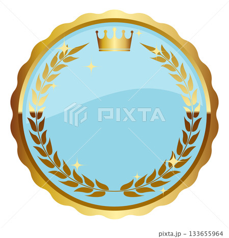 高級感のあるメルヘンなフレーム　ブルー＆ゴールド 133655964