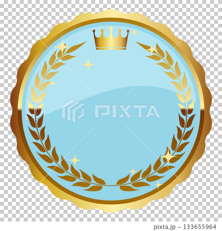 高級感のあるメルヘンなフレーム　ブルー＆ゴールド 133655964