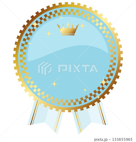 高級感のあるメルヘンなフレーム　ブルー＆ゴールド 133655965