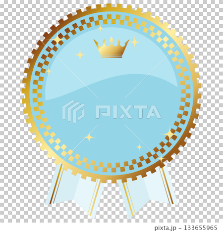 高級感のあるメルヘンなフレーム　ブルー＆ゴールド 133655965