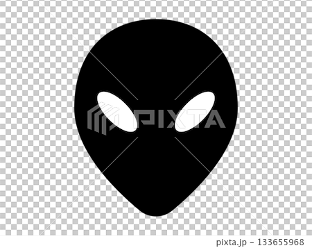 宇宙人のアイコン　モノトーン 133655968