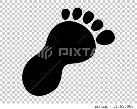 單色人腳圖標 133655969