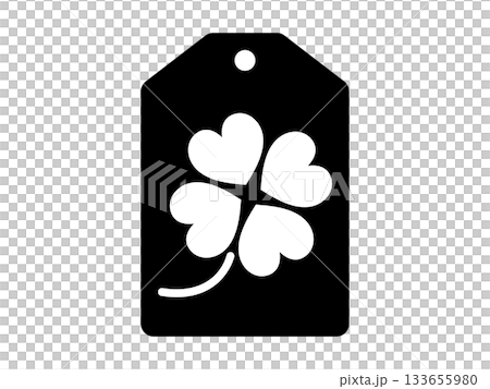 三葉草護身符圖示(單色) 三葉草護身符圖示(單色) 133655980