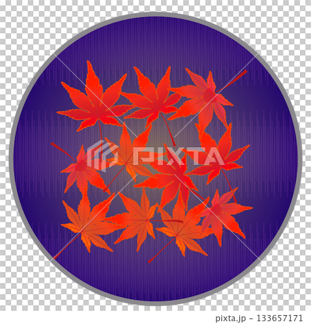 秋季楓葉插圖,背景為圓形 秋季楓葉插圖,背景為圓形 133657171