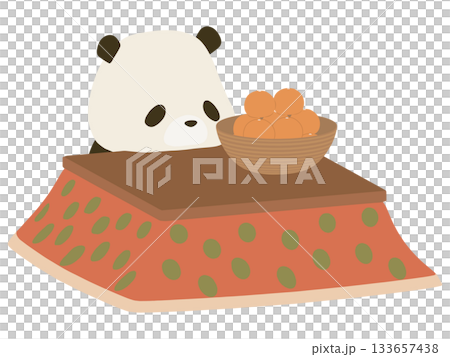 こたつでくつろぐパンダ 133657438