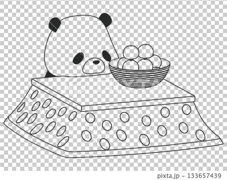 こたつでくつろぐパンダ こたつでくつろぐパンダ 133657439
