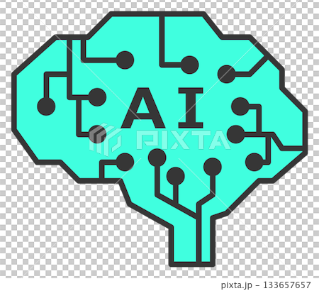 データ処理や人間の思考を記録再生するAIのイラスト 133657657