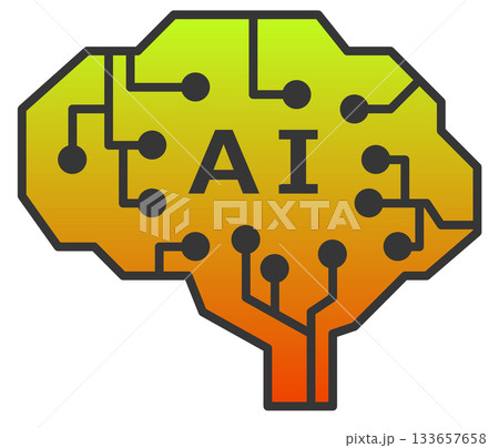 データ処理や人間の思考を記録再生するAIのイラスト 133657658