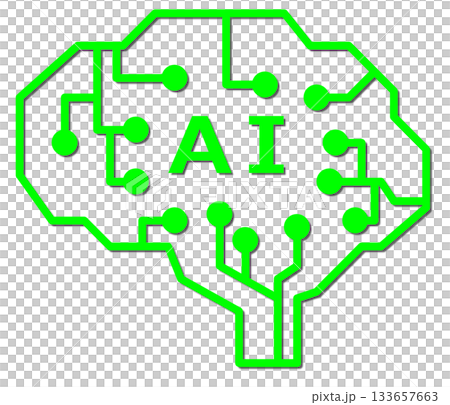 データ処理や人間の思考を記録再生するAIのイラスト 133657663