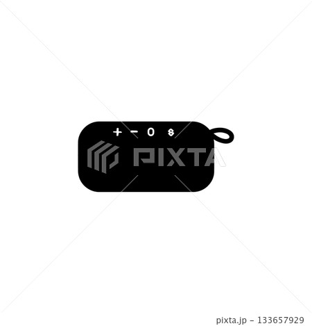 portable bluetooth speaker icon silhouette simple wireless music player for outdoor party travel and entertainment isolated illustration 133657929