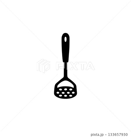potato masher silhouette kitchen utensil isolated on white background 133657930