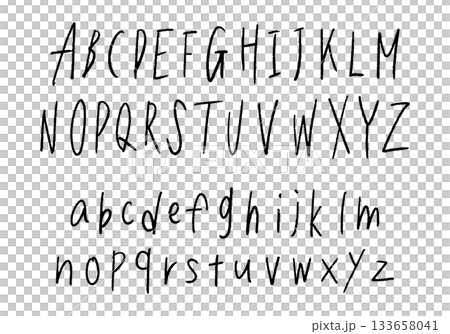 ラフな手書きのアルファベット 133658041